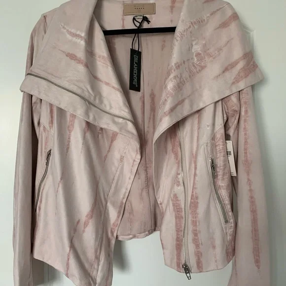 BLANKNYC Faux Suede pink waterfall jacket NWT from Anthropologie Size Medium - Picture 8 of 12